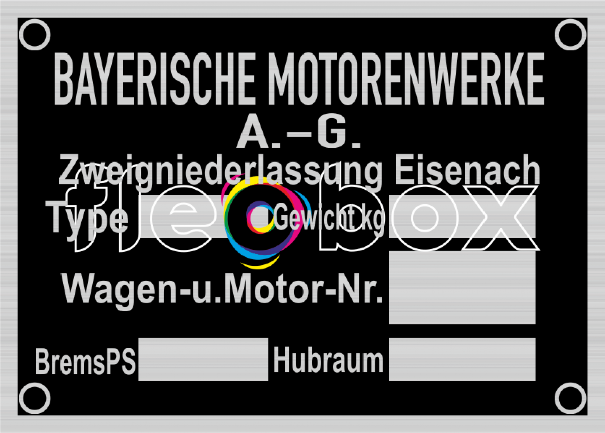 BMW - výrobný štítok