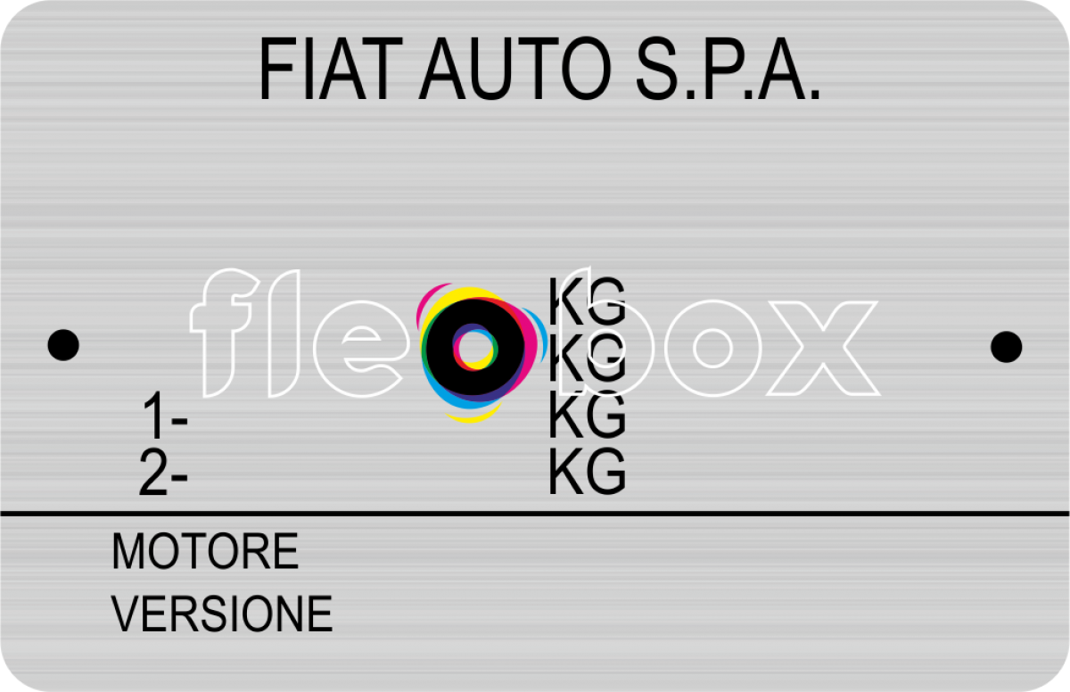 FIAT AUTO SPA - výrobný štítok
