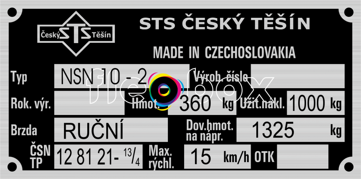 STS Český Tešín NSN 10-2 - výrobný štítok
