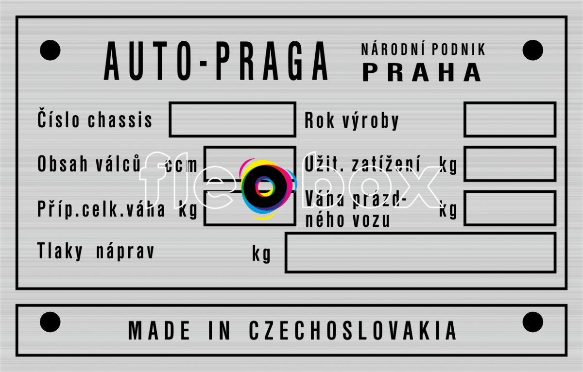 Praga RND - výrobný štítok