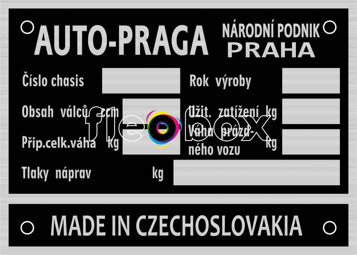 Praga - výrobný štítok