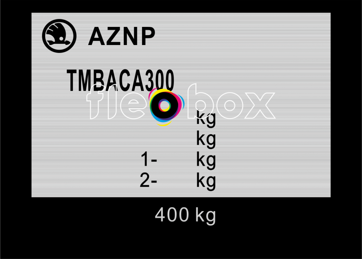 Škoda AZNP - TMBACA300 - výrobný štítok