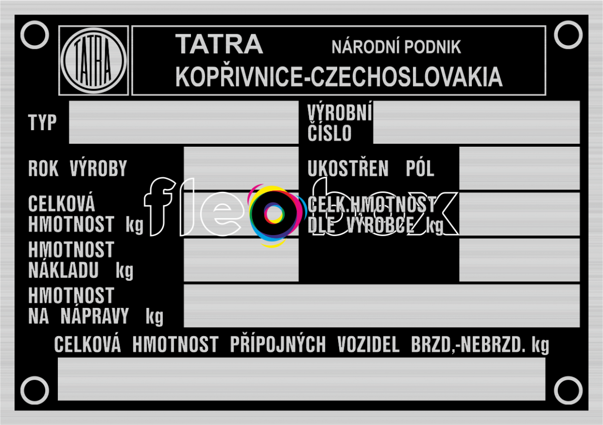 Tatra - výrobný štítok