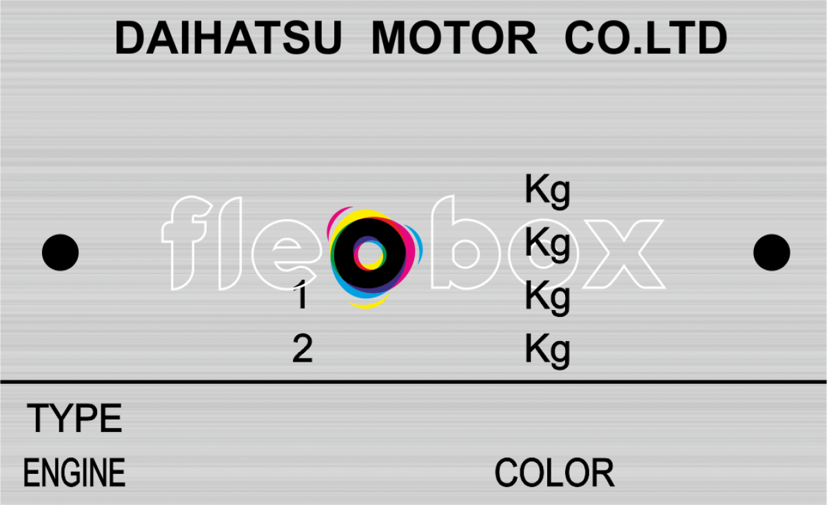 Daihatsu - výrobný štítok
