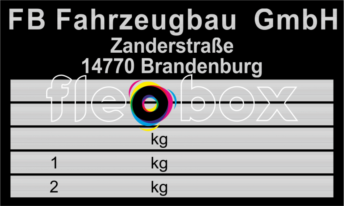 FB Fahrzeugbau - výrobný štítok