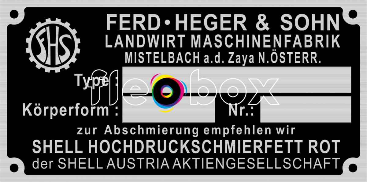 Ferd-Heger&Sohn - výrobný štítok