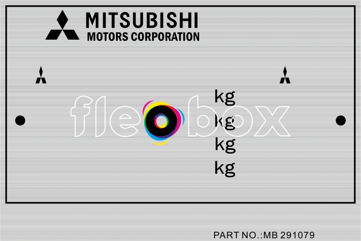 Mitsubishi - výrobný štítok