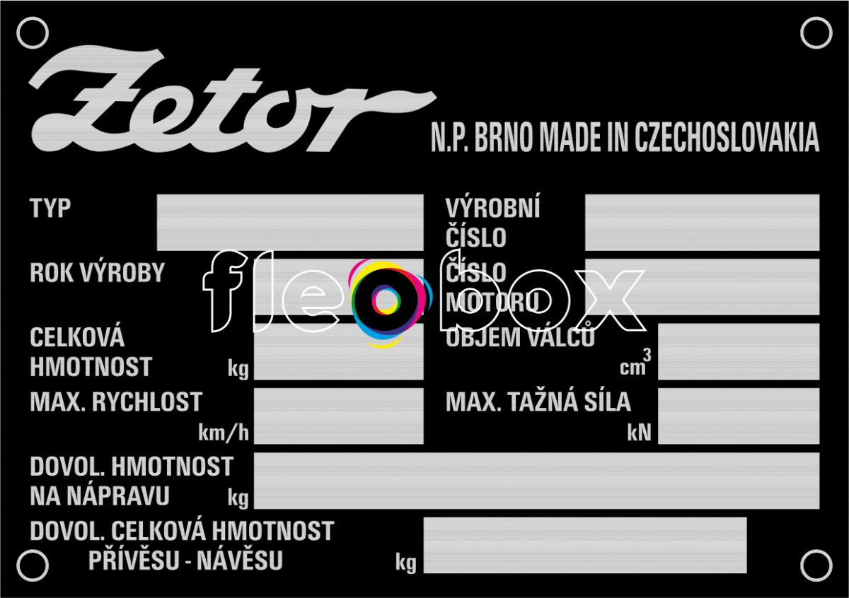 Zetor 5245 - výrobný štítok